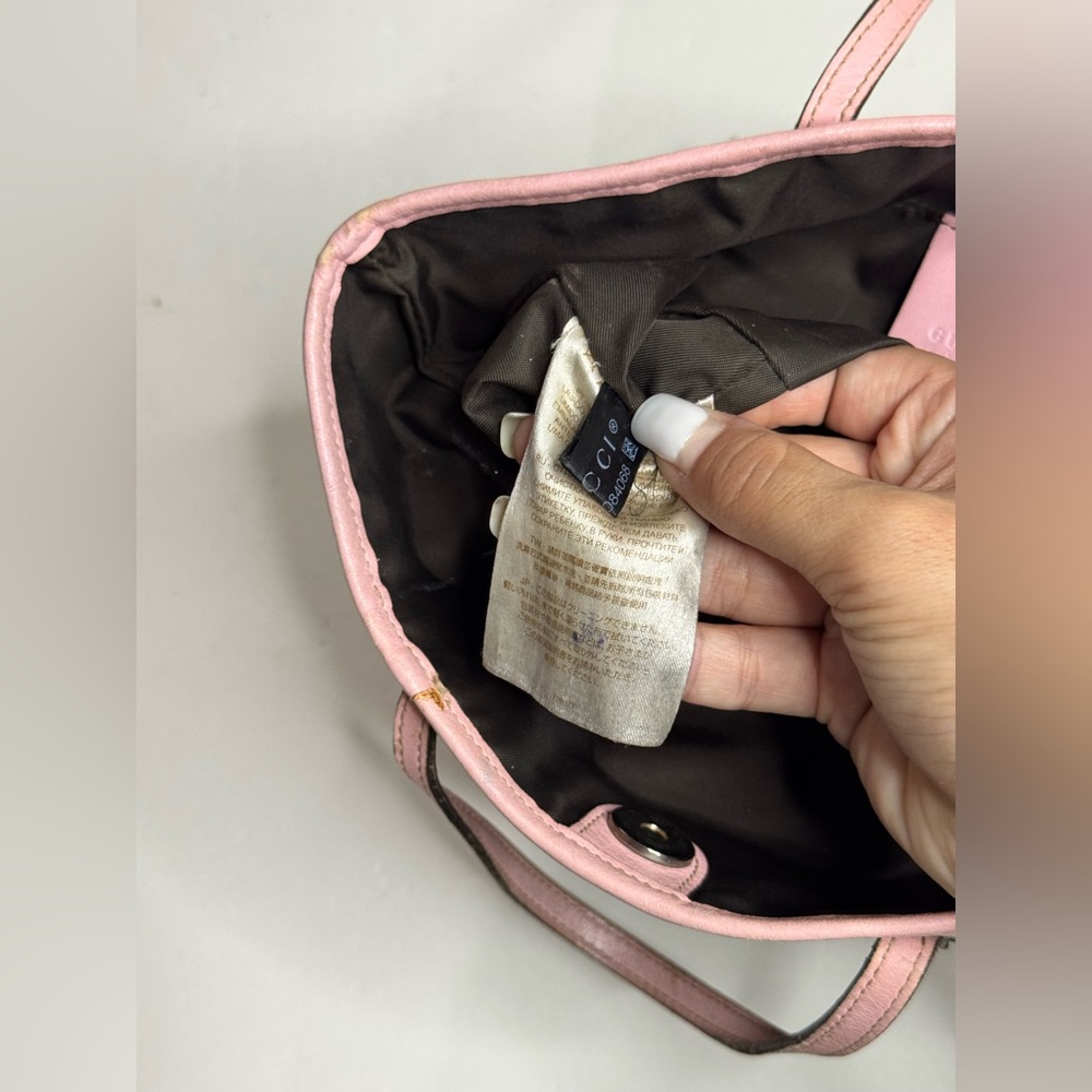 GUCCI GG Monogram Mini Zoo Bird Tote Pink - Picture 13 of 16